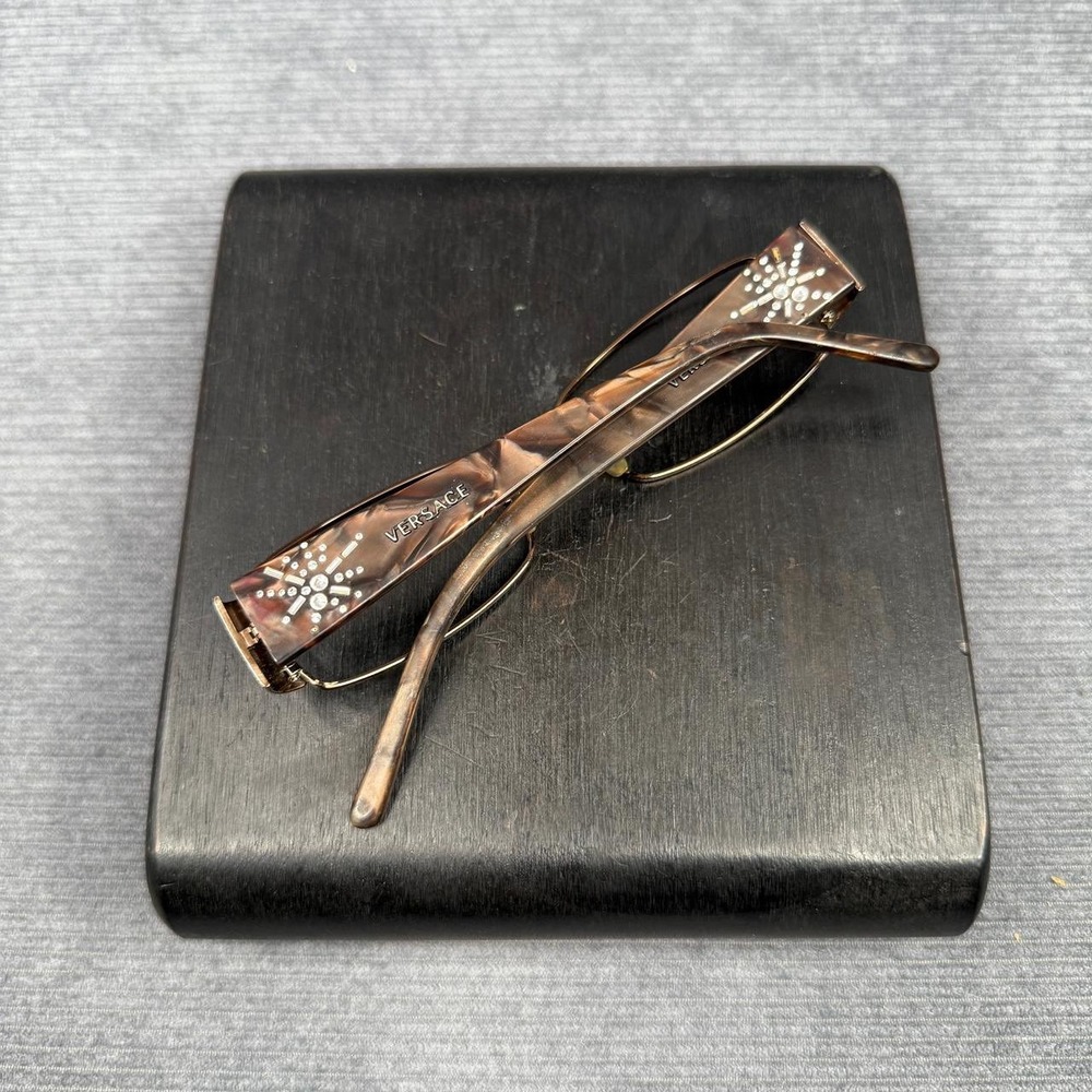 Versace Brown Tortoise Rhinestone Eyeglasses MOD … - image 9